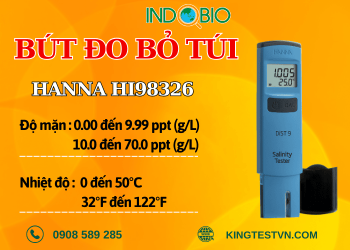 Bút đo độ mặn/nhiệt độ Hanna HI98326